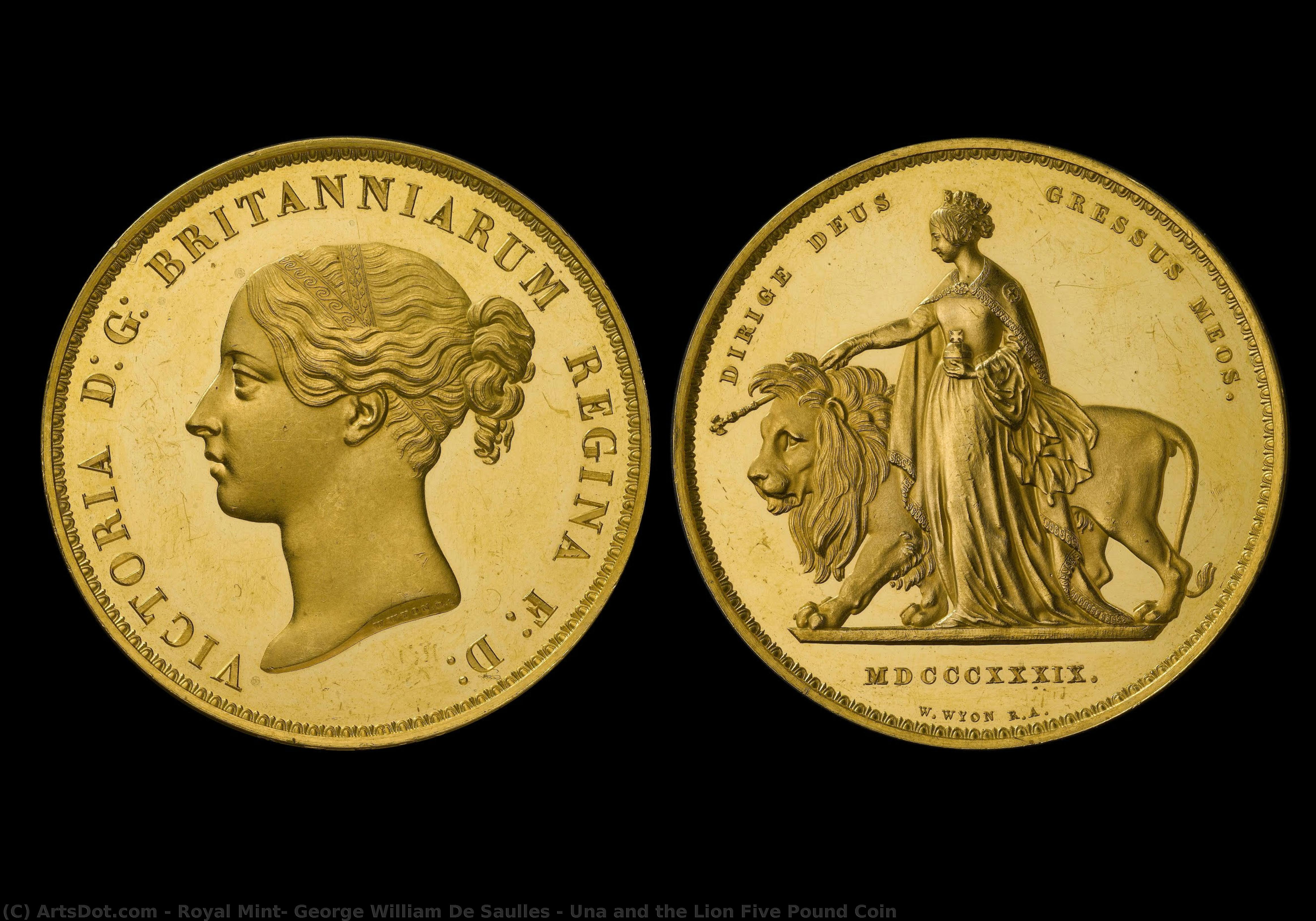 Una And The Lion Five Pound Coin — George William De Saulles