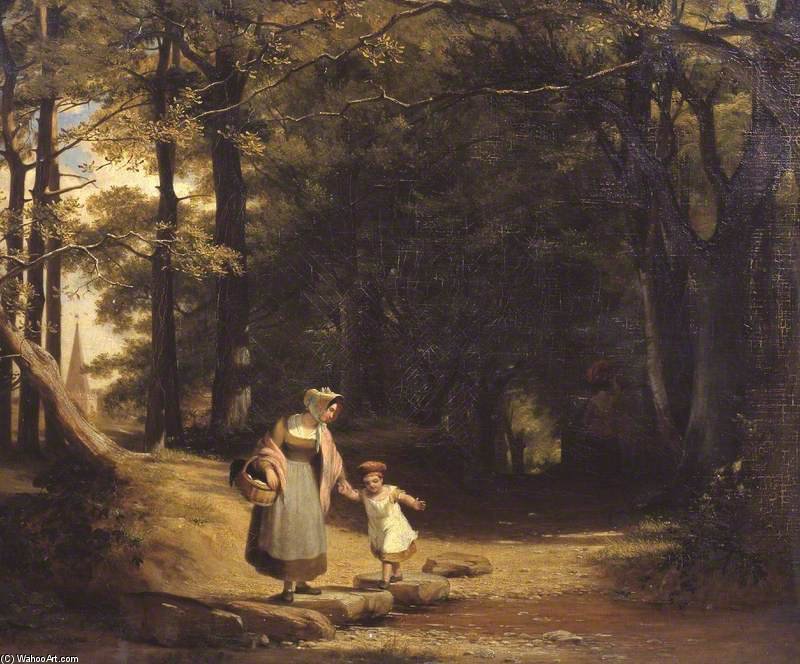 Stepping Stones On The Machno, North Wales - Study From Nature — William Frederick Witherington