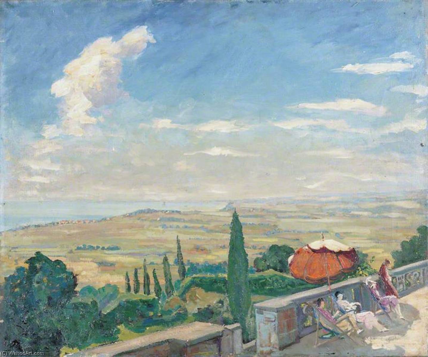 A View From The Terrace Of Sir Philip Sassoon's House, Port Lympne — Winston Spencer Churchill