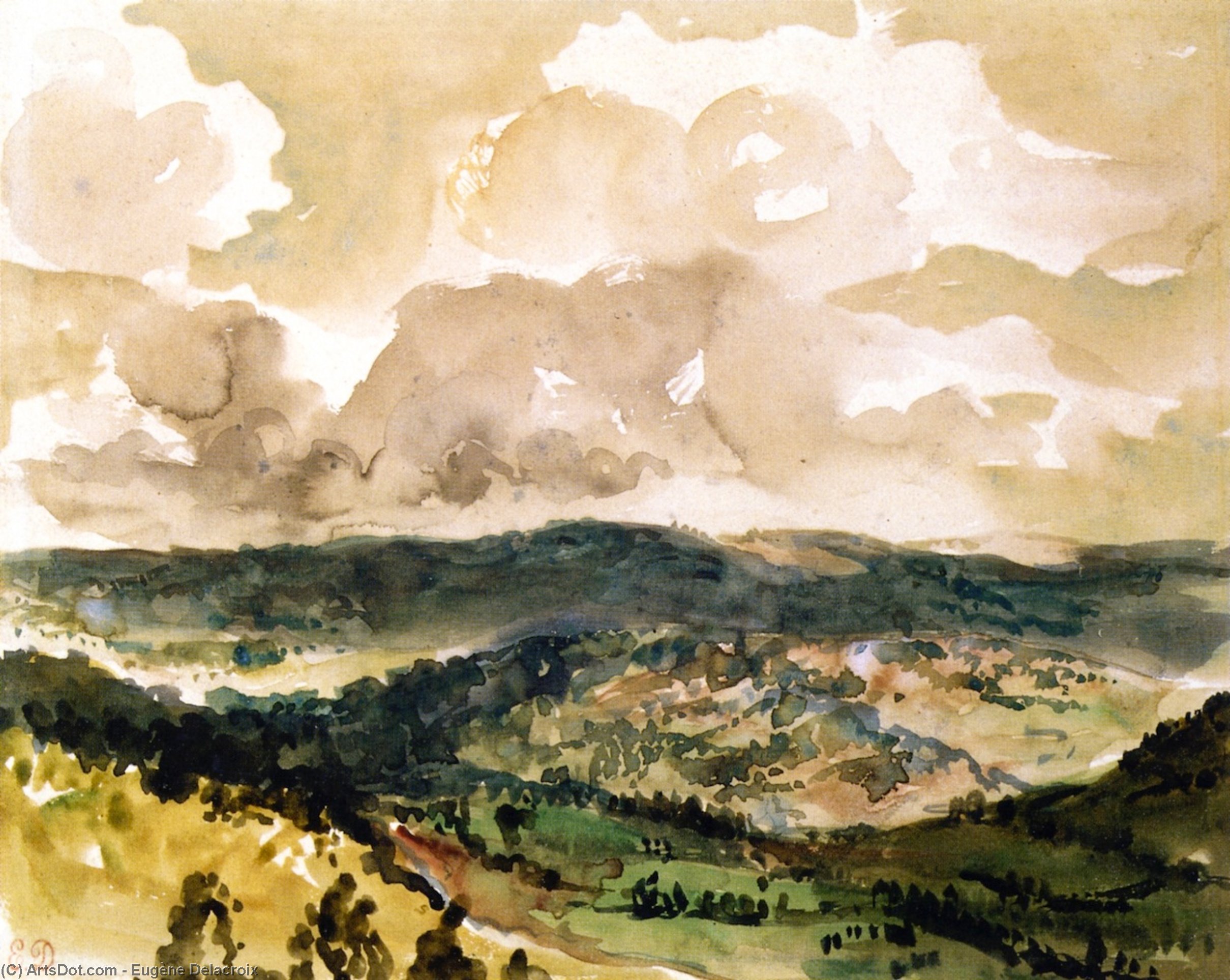 Panoramic View Of The Vallée De La Tourmente — Eugène Delacroix