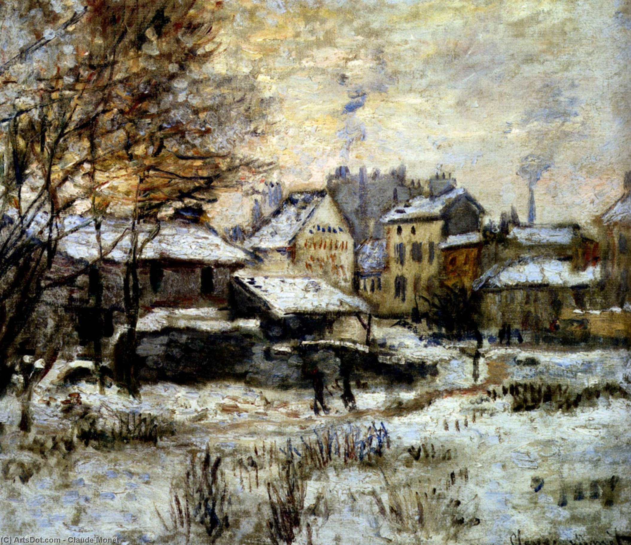 Snow Effect With Setting Sun — Клод Моне