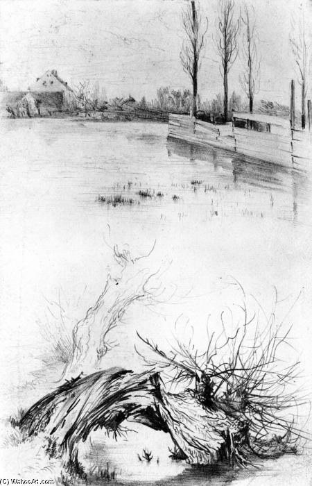 The Schafgraben Flooded — Adolph Von Menzel