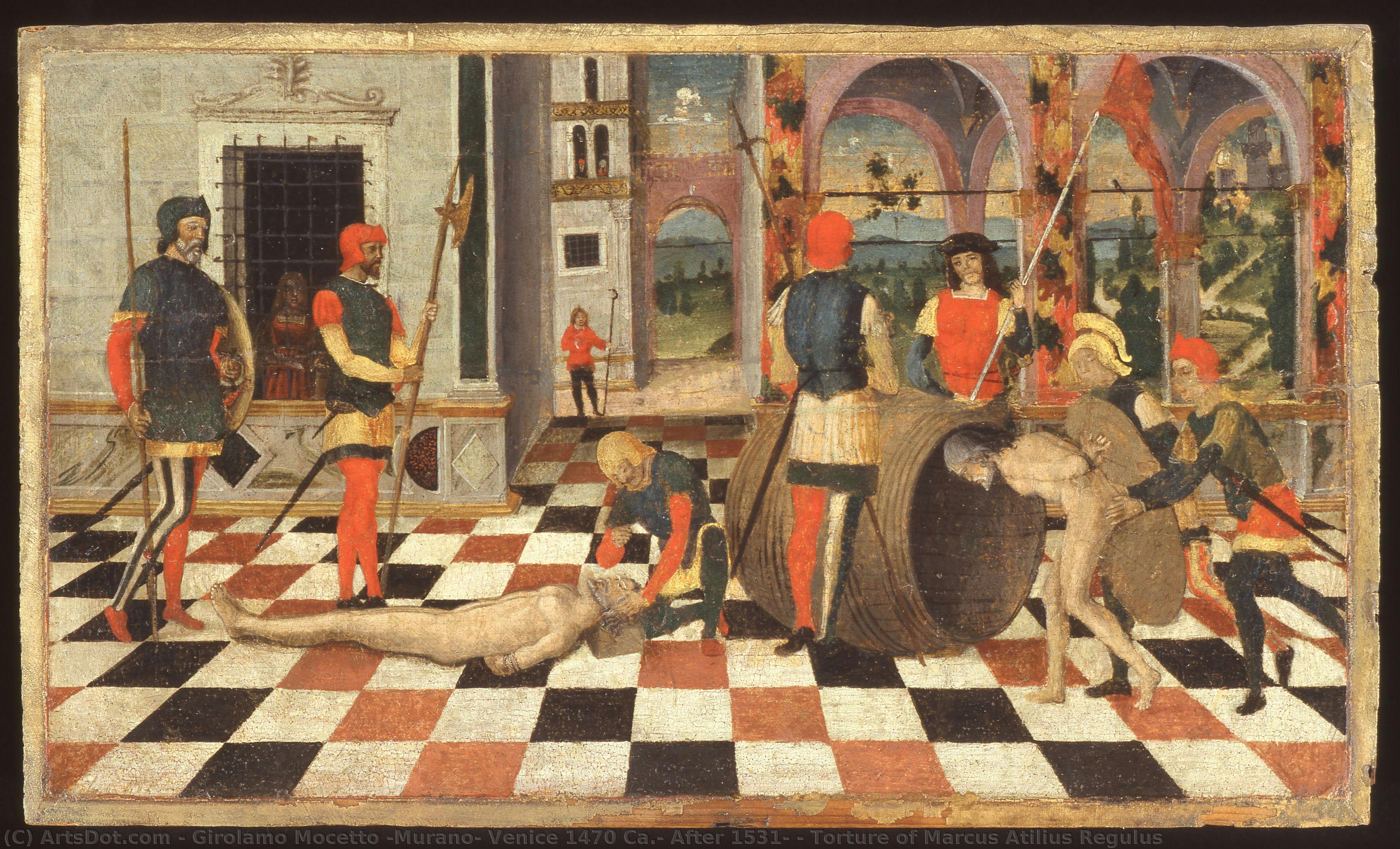 Torture Of Marcus Atilius Regulus — Girolamo Mocetto (murano, Venice 1470 Ca.- After 1531)