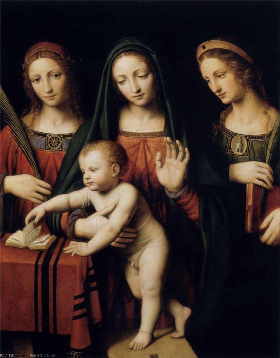 Madonna And Child With Sts Catherine And Barbara — Bernardino Luini