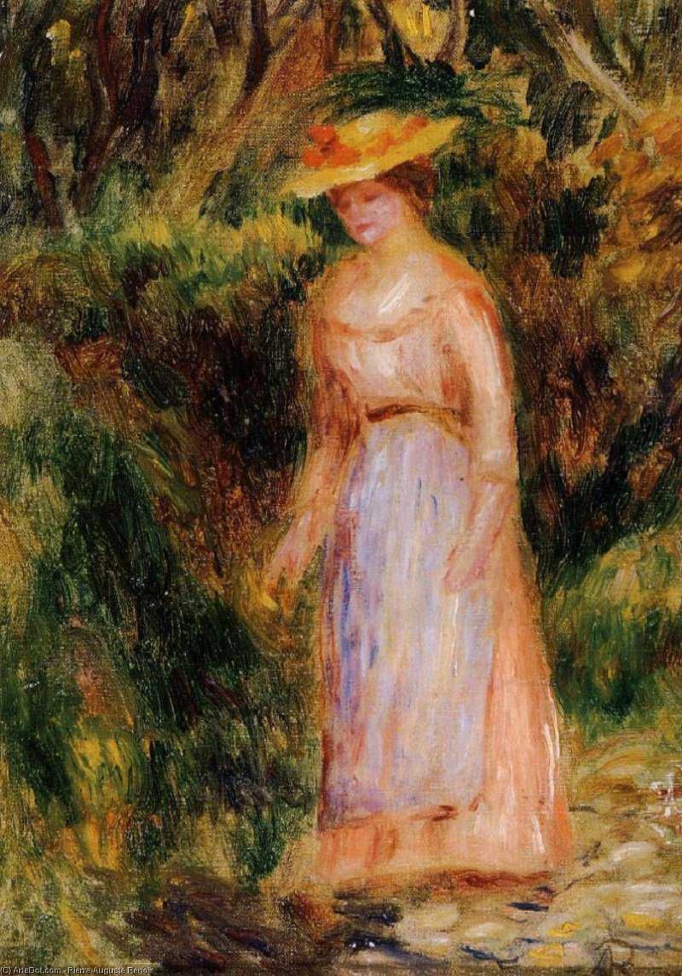 Young Woman Taking A Walk — Pierre-auguste Renoir