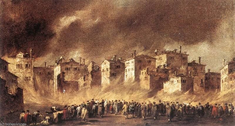 Fire In The Oil Depot At San Marcuola — Francesco Lazzaro Guardi