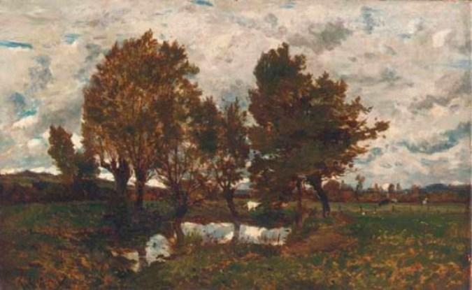 Landscape Near A Village — Henri-joseph Harpignies