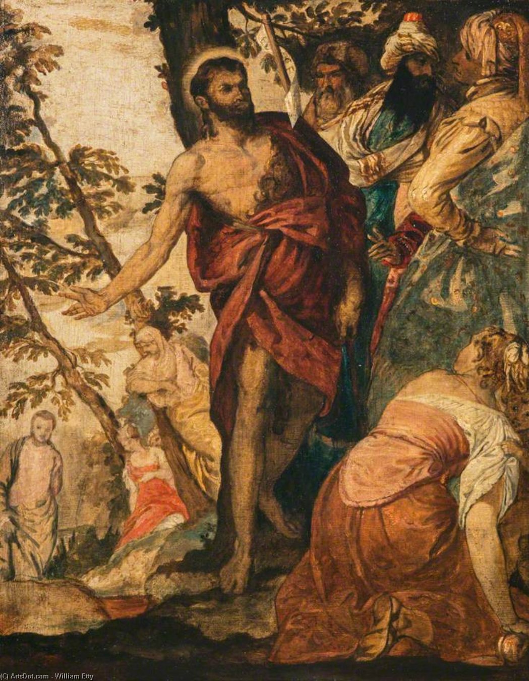 Saint John The Baptist Preaching — ウィリアム・エティ