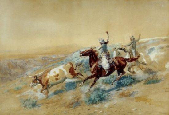 Buckaroos From The N-n On The Big Dry In Montana — Charles Marion Russell
