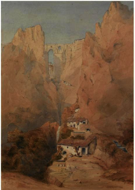 View Of The Puente Nuevo, Ronda, Spain — David Roberts