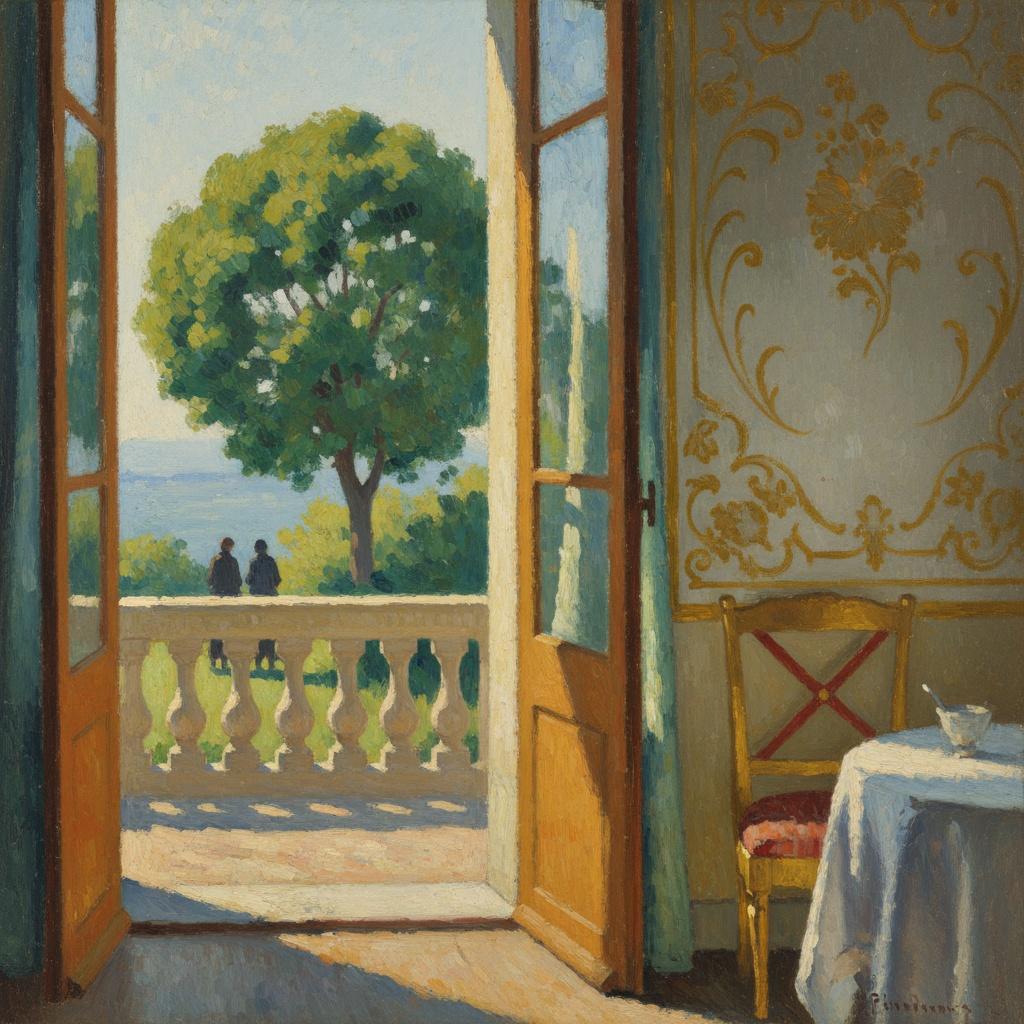 L'éclat De L'été: A Solitary Veranda In Gold And Azure — Marc Duvallier
