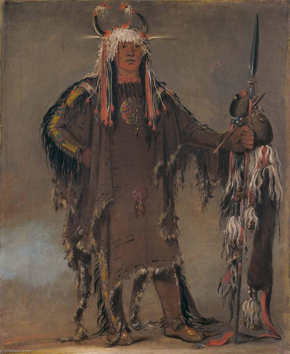 Peh Tó Pe Kiss, Eagle's Ribs, A Piegan Chief — George Catlin