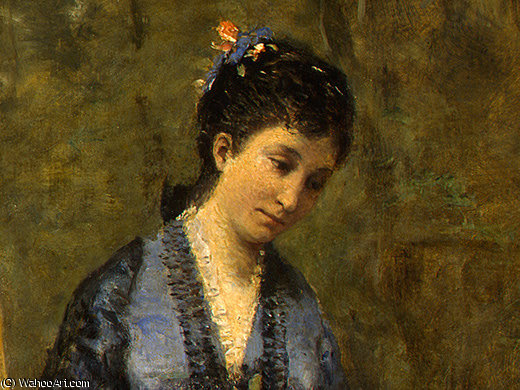 Madame Stumpf And Her Daughter (detail - ) — Jean-baptiste-camille Corot