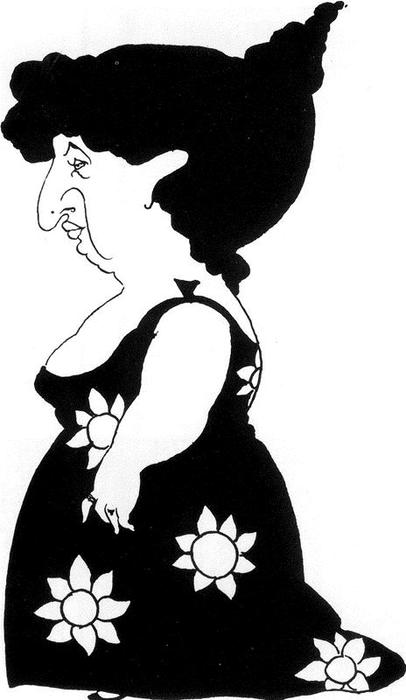 Caricature Of A Figure In A Sunflower Dress — Aubrey Vincent Beardsley