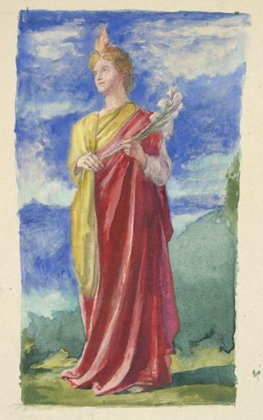 Figure Holding A Lily, Study For Window — Джон Ла Фарж