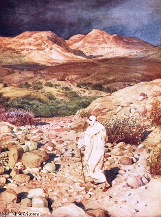 Jesus Being Led Into The Wilderness To Be Tempted — William Brassey Hole
