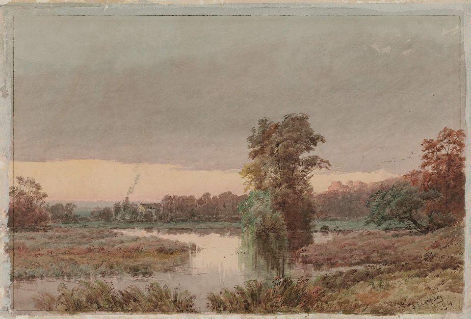 Marshy Land At Twilight — Jasper Francis Cropsey