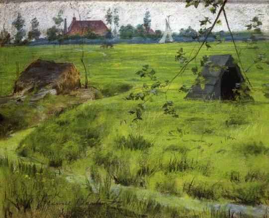 A Bit Of Holland Meadows (aka A Bit Of Green In Holland) — William Merritt Chase