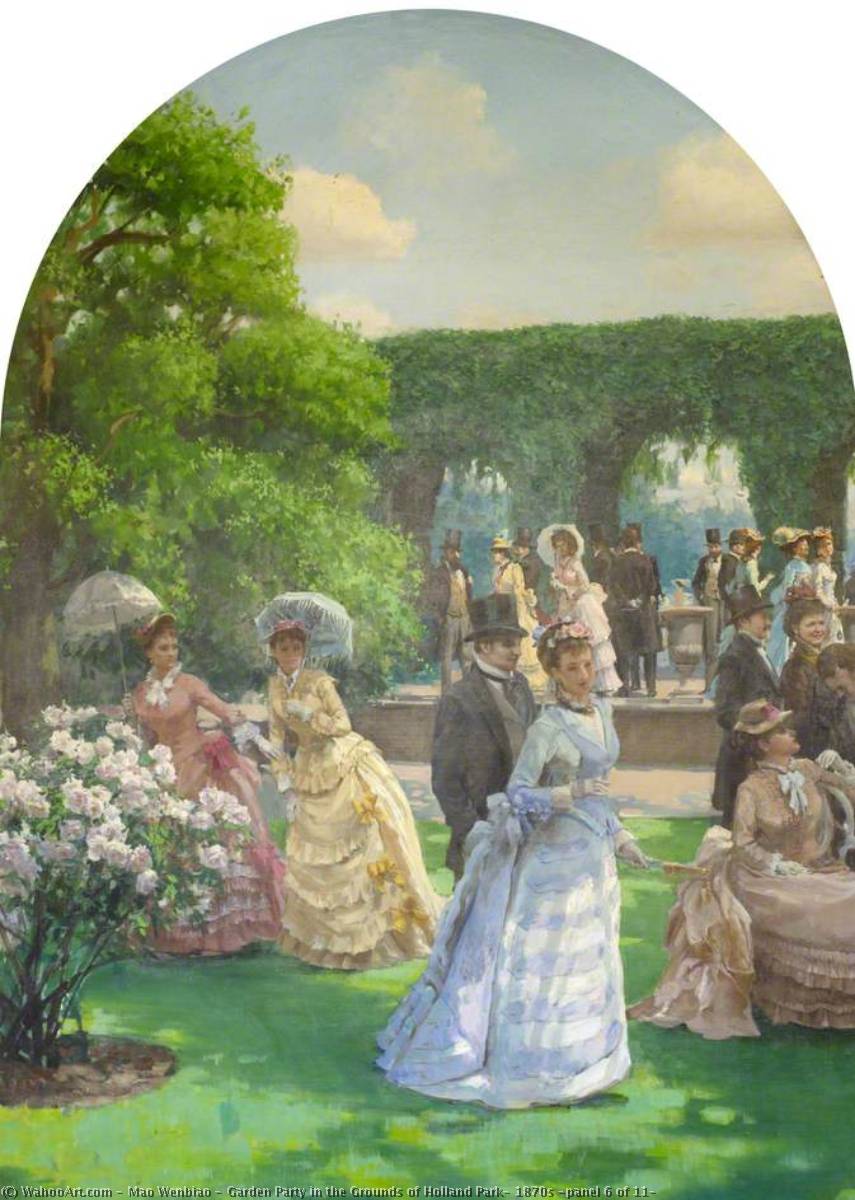 Garden Party In The Grounds Of Holland Park, 1870s (panel 6 Of 11) — Mao Wenbiao