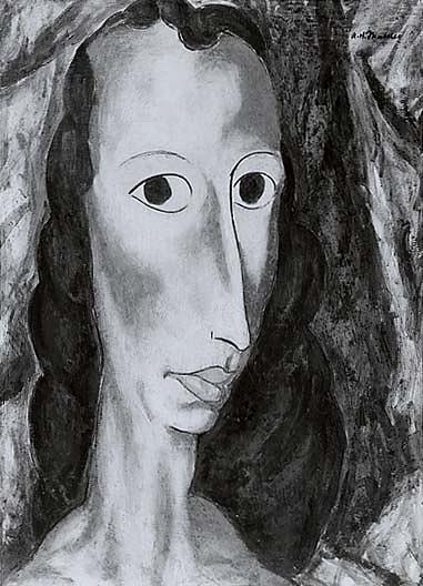 Large Head, (painting) — Alfred Henry Maurer