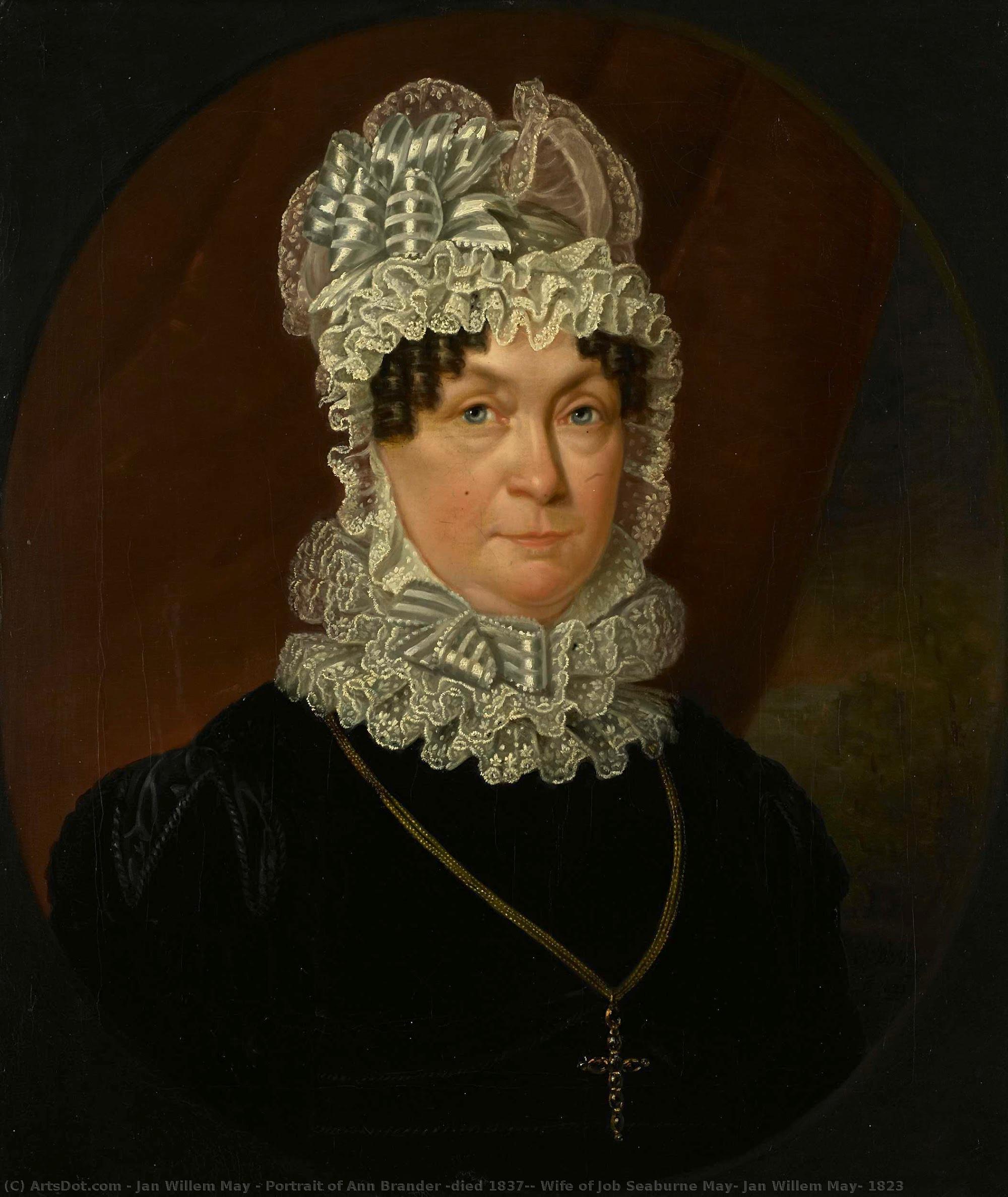 Portrait Of Ann Brander (died 1837), Wife Of Job Seaburne May, Jan Willem May, 1823 — Jan Willem May