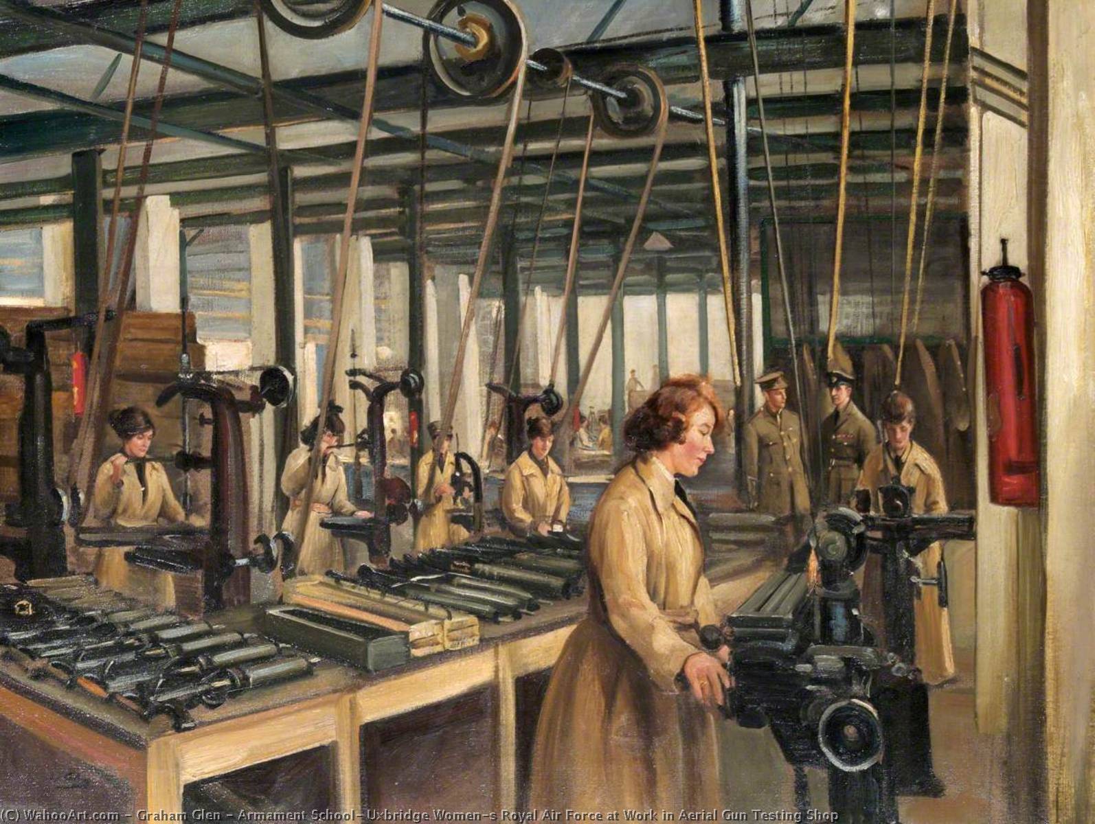 Armament School, Uxbridge Women's Royal Air Force At Work In Aerial Gun Testing Shop — Graham Glen