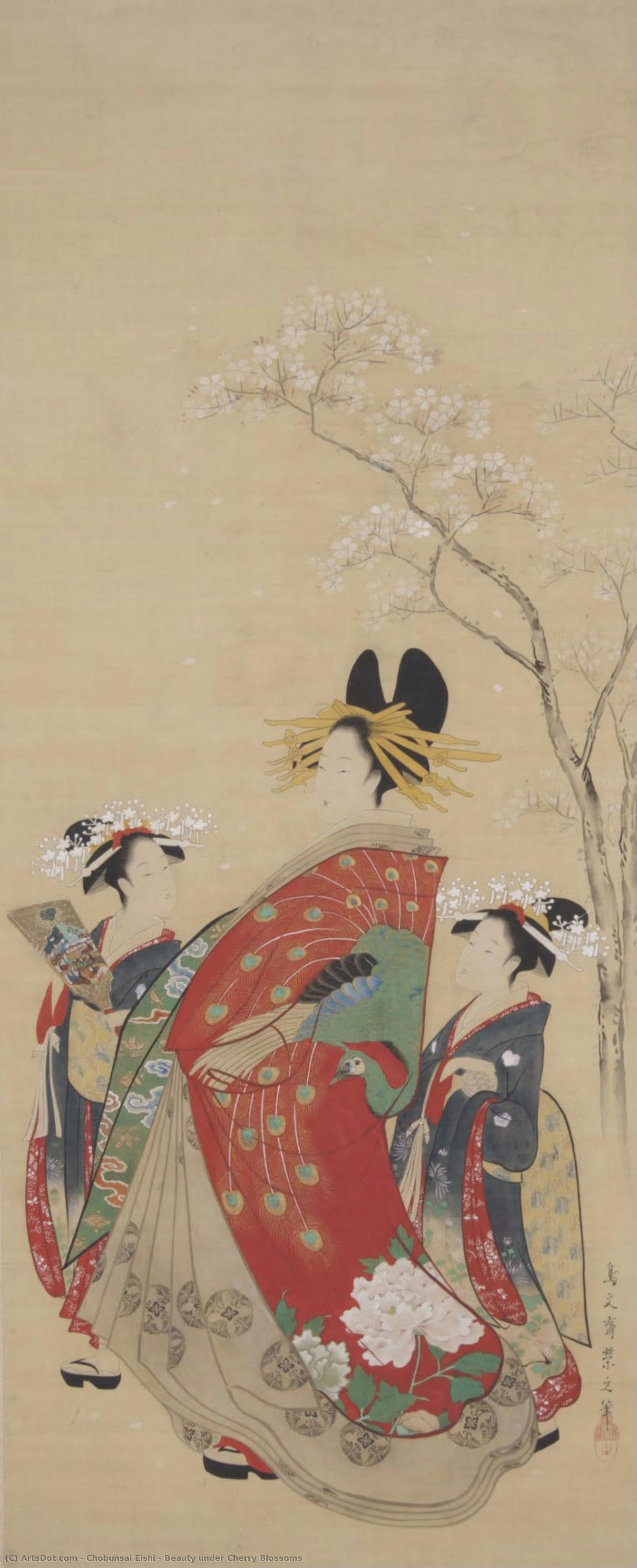 Beauty Under Cherry Blossoms — Chobunsai Eishi