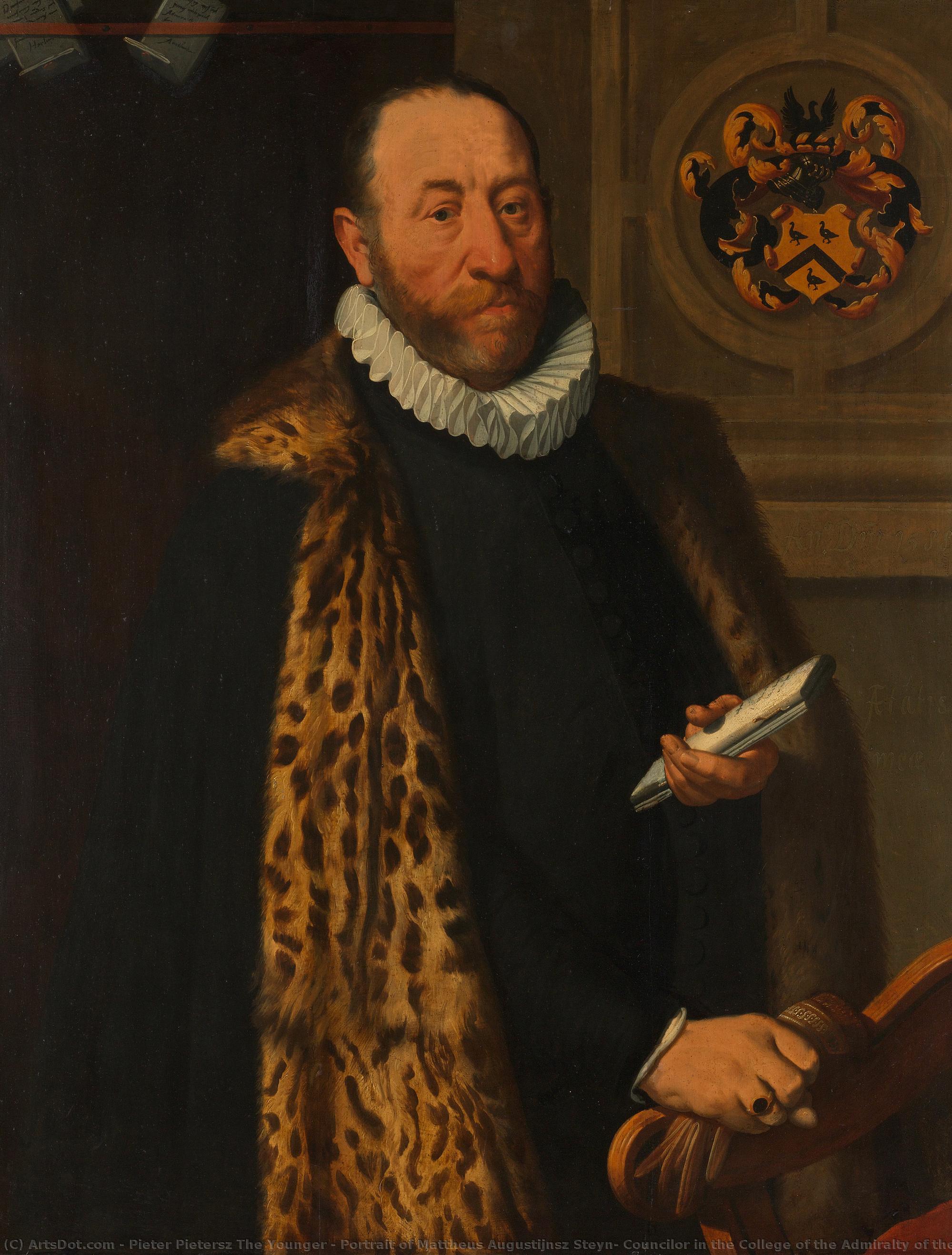Portrait Of Mattheus Augustijnsz Steyn, Councilor In The College Of The Admiralty Of The Northern Quarter In Dokkum, Pieter Pietersz. (i), 1588 — Pieter Pietersz The Younger