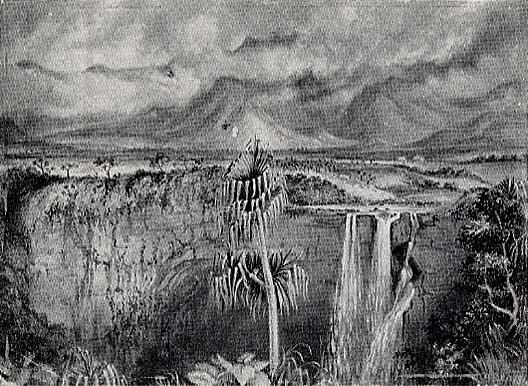 Falls Of Wailua, Island Of Kauai, Sandwich Islands, (painting) — Titian Ramsay Peale
