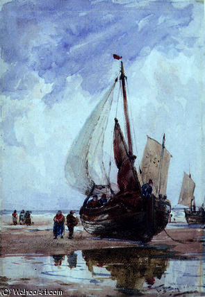 A Beached Fishing Smack — Thomas Bush Hardy