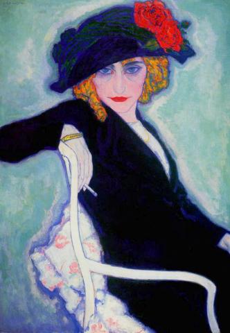 Woman With Cigarette, Hat (also Known As Portrait Of Lisette W Cigarette) — Leo Gestel