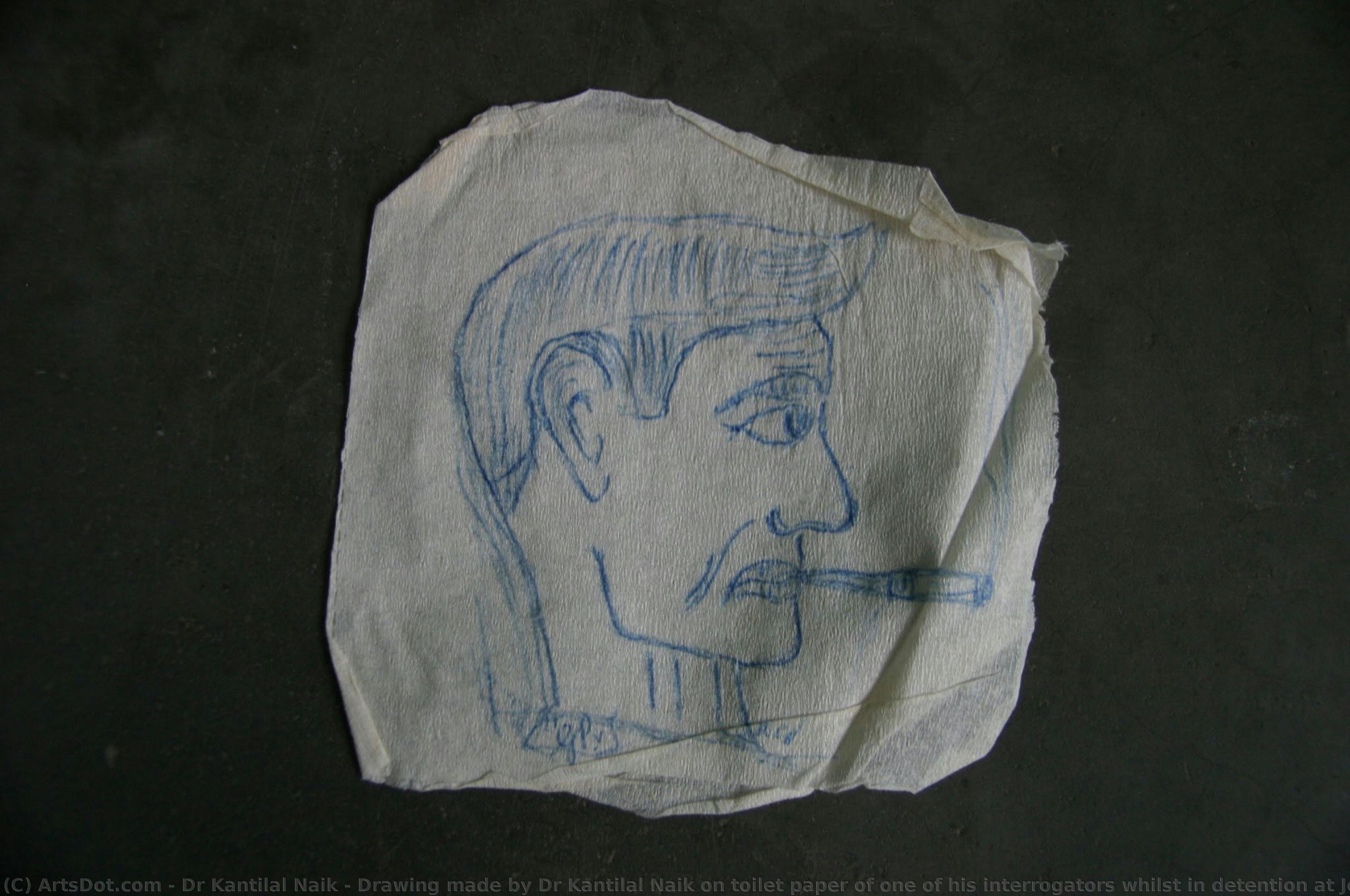 Drawing Made By Dr Kantilal Naik On Toilet Paper Of One Of His Interrogators Whilst In Detention At John Vorster Square — Dr Kantilal Naik