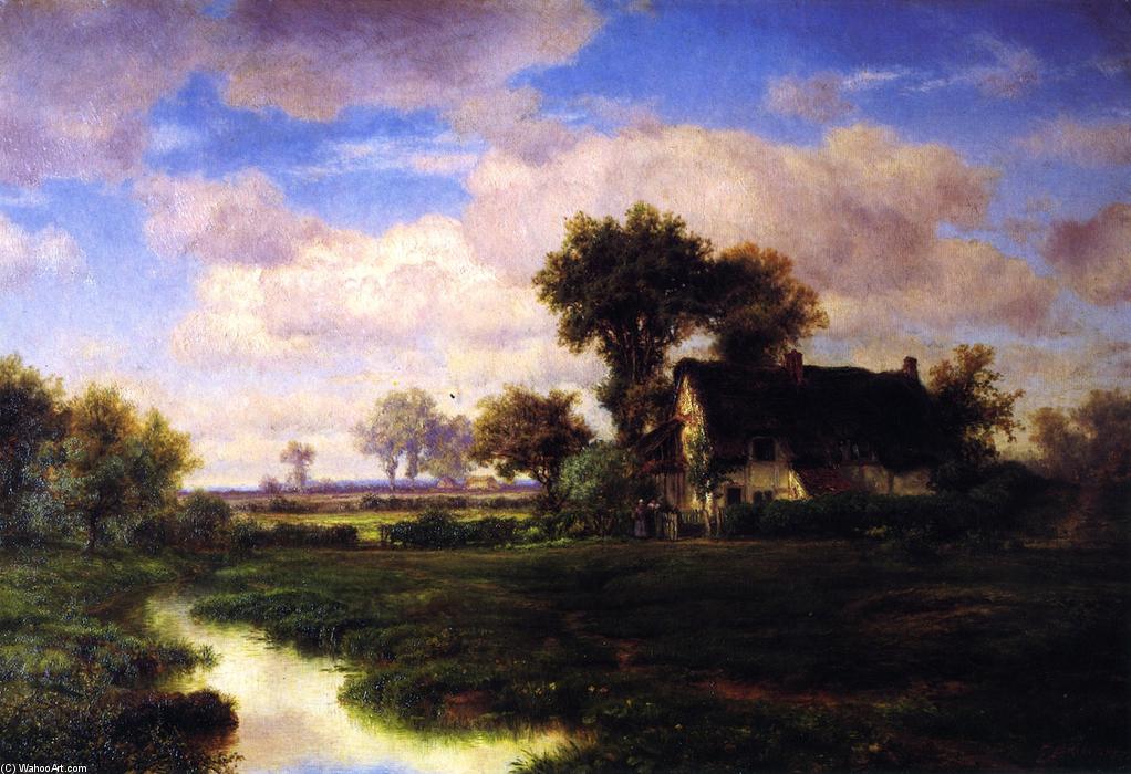 Landscape With Farmhouse By A Stream — Louis Remy Mignot