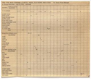 Trio For Bass Sordune (c Note), Voice, Old Score And Etuis — George Maciunas