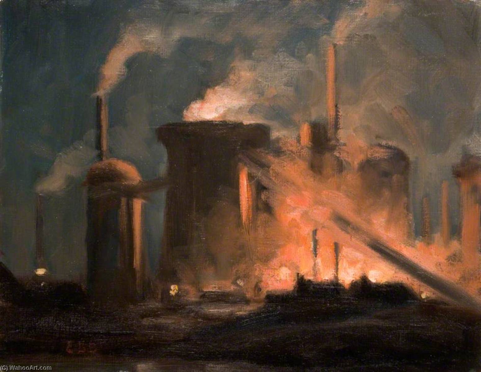 Blast Furnaces, Night — Edwin Butler Bayliss