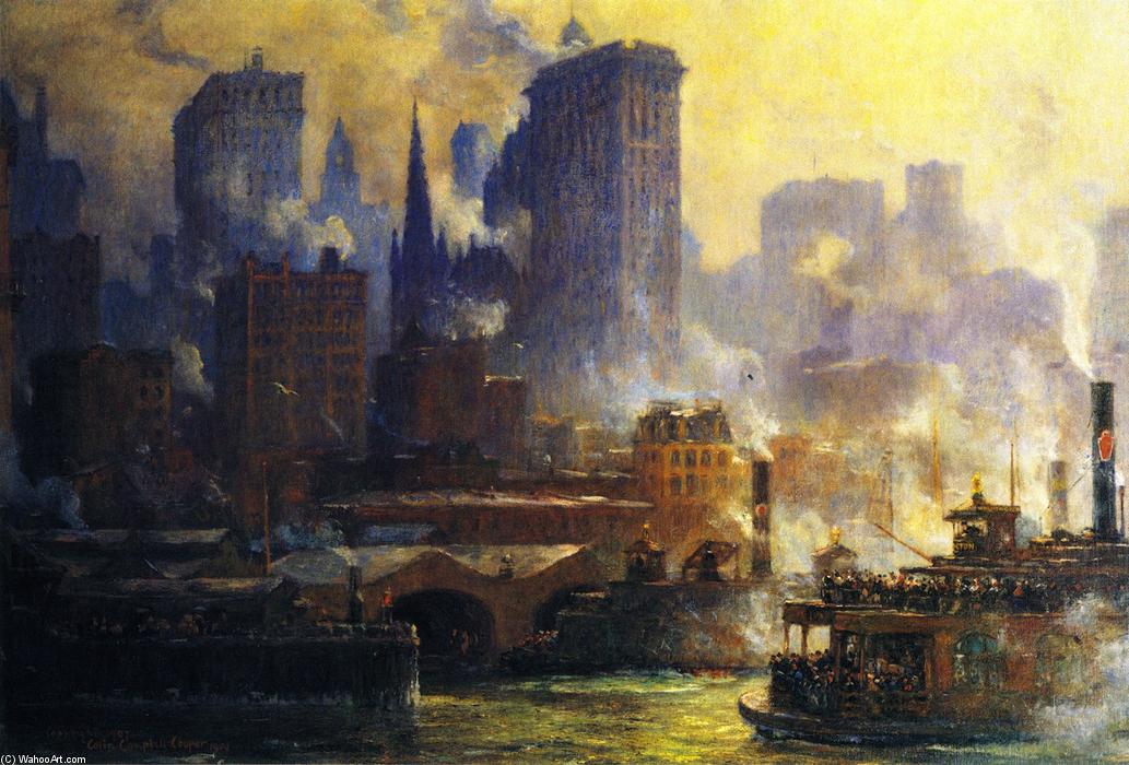 The Wall Street Ferry Slip (also Known As The Ferries, New York) — Colin Campbell Cooper