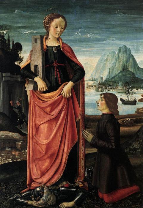 St. Barbara Crushing Her Infidel Father — Domenico Ghirlandaio