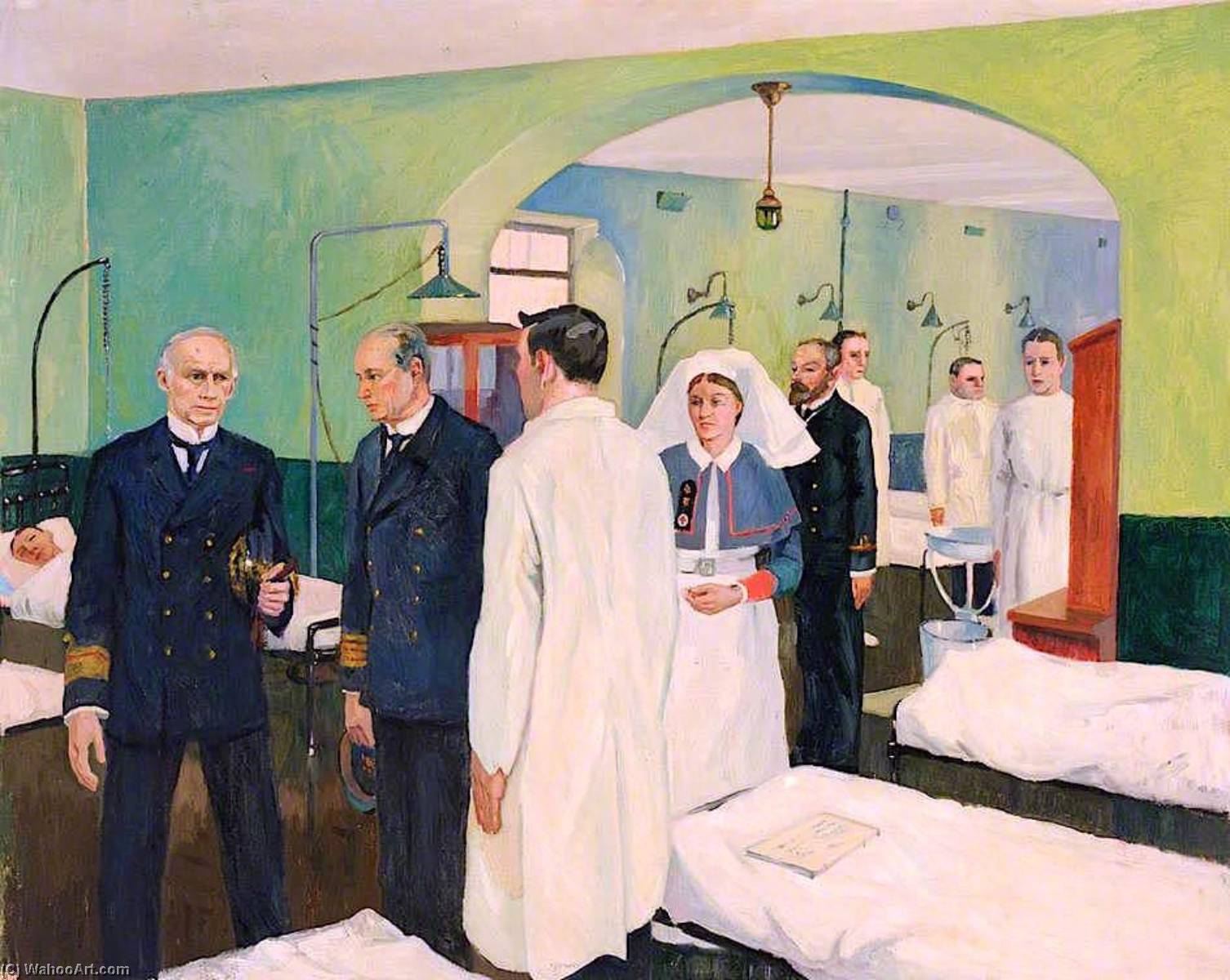 First World War The Surgeon Rear Admiral Visiting A Ward At The Royal Naval Hospital, Haslar — Jan Godfrey Jervis Gordon