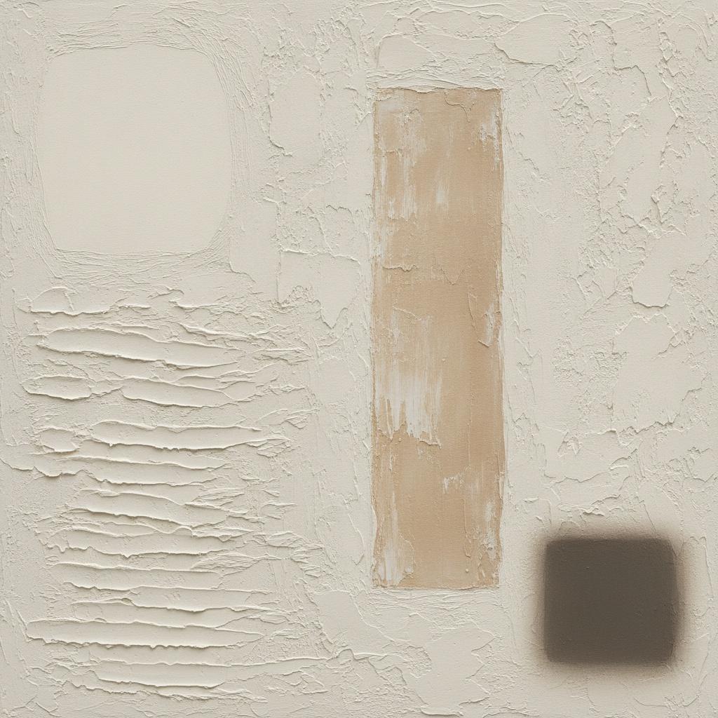 Layered Monoliths Amidst Textured Cream Striations — David Moreau