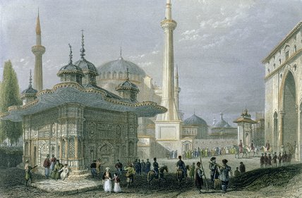Fountain And Square Of St. Sophia — William Henry Bartlett