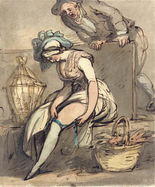 The Fairing Or Trying On The New Garters — Thomas Rowlandson