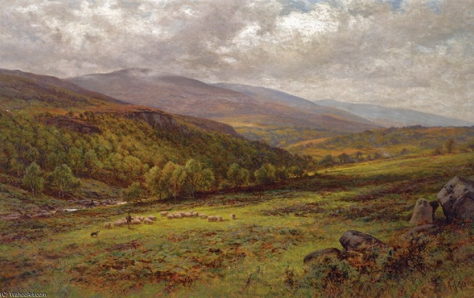 A River Landscape In Yorkshire — Alexander Young