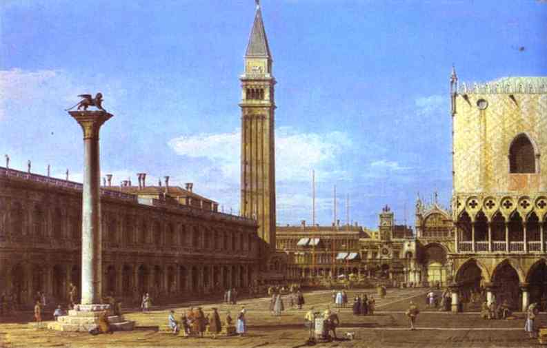 Venice - The Piazzzetta Towards The Torre Del'orologio — Canaletto
