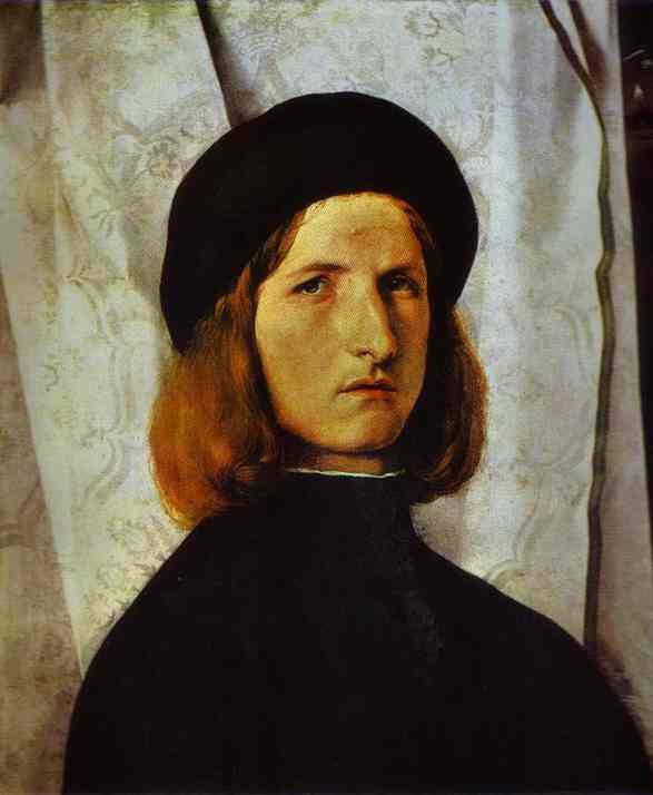 Portrait Of A Young Man Against A White Curtain — Lorenzo Lotto