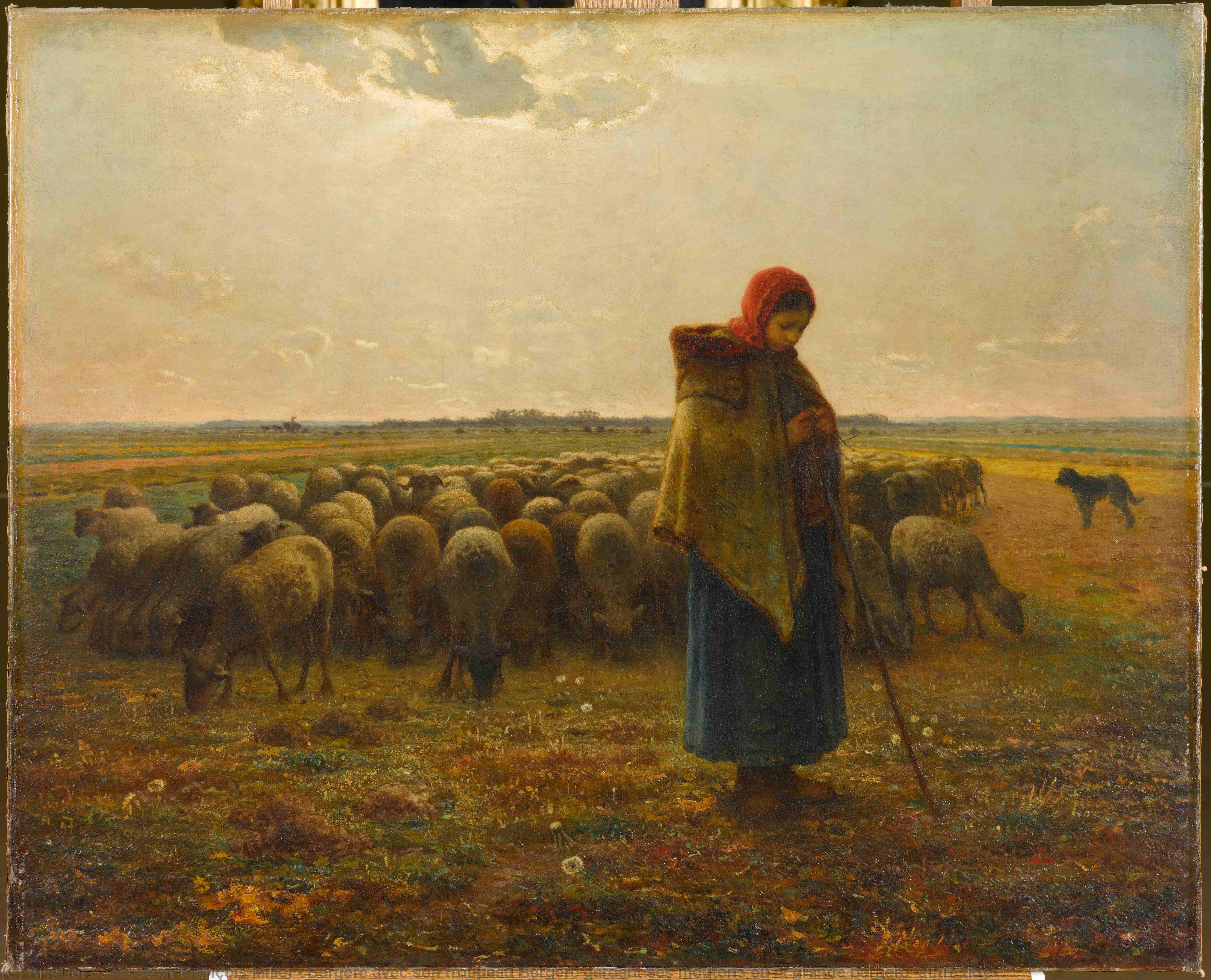 Bergère Avec Son Troupeau Bergère Gardant Ses Moutons Ou La Grande Bergère (autre Titre) — Jean-françois Millet