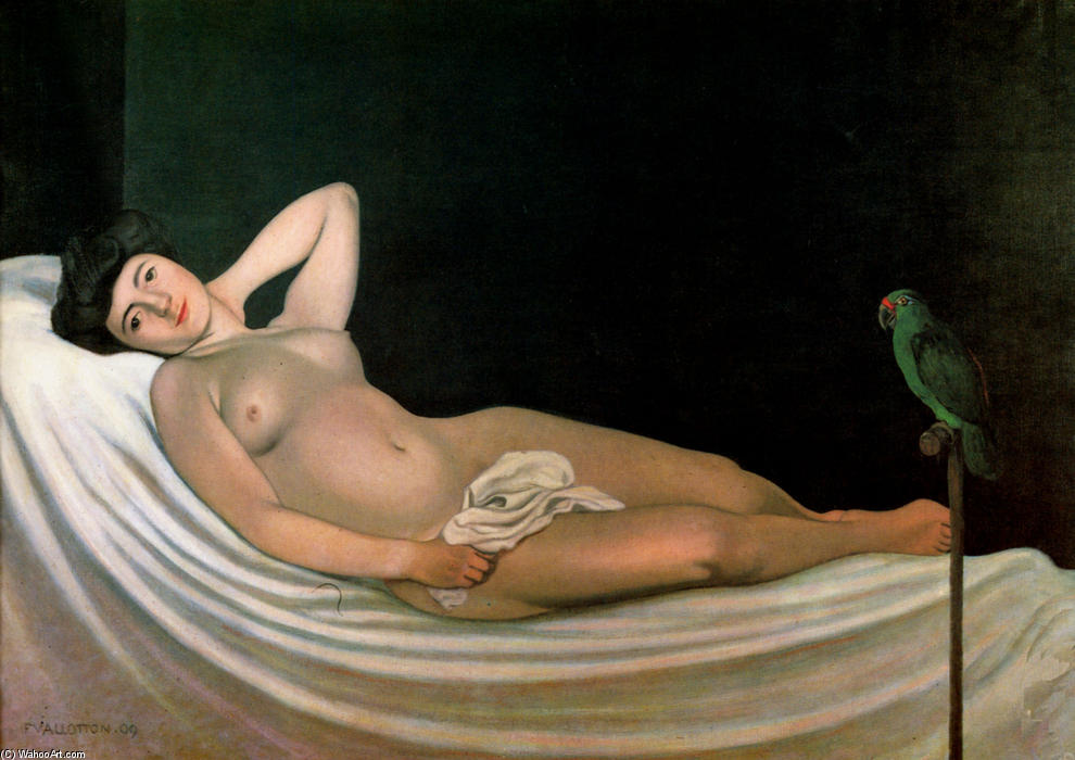 The Woman With The Parrot — Félix Vallotton
