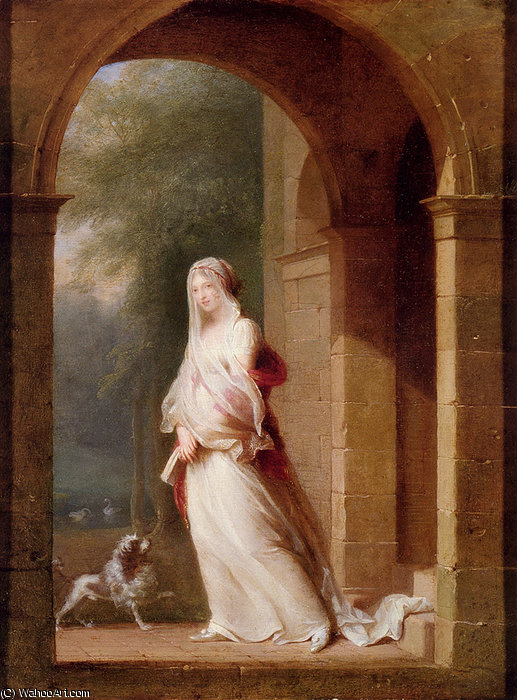 A Young Woman Standing In An Archway — Jean Baptiste Mallet