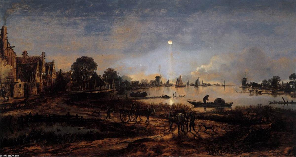 River View By Moonlight — Аэрт Ван Дер Неер
