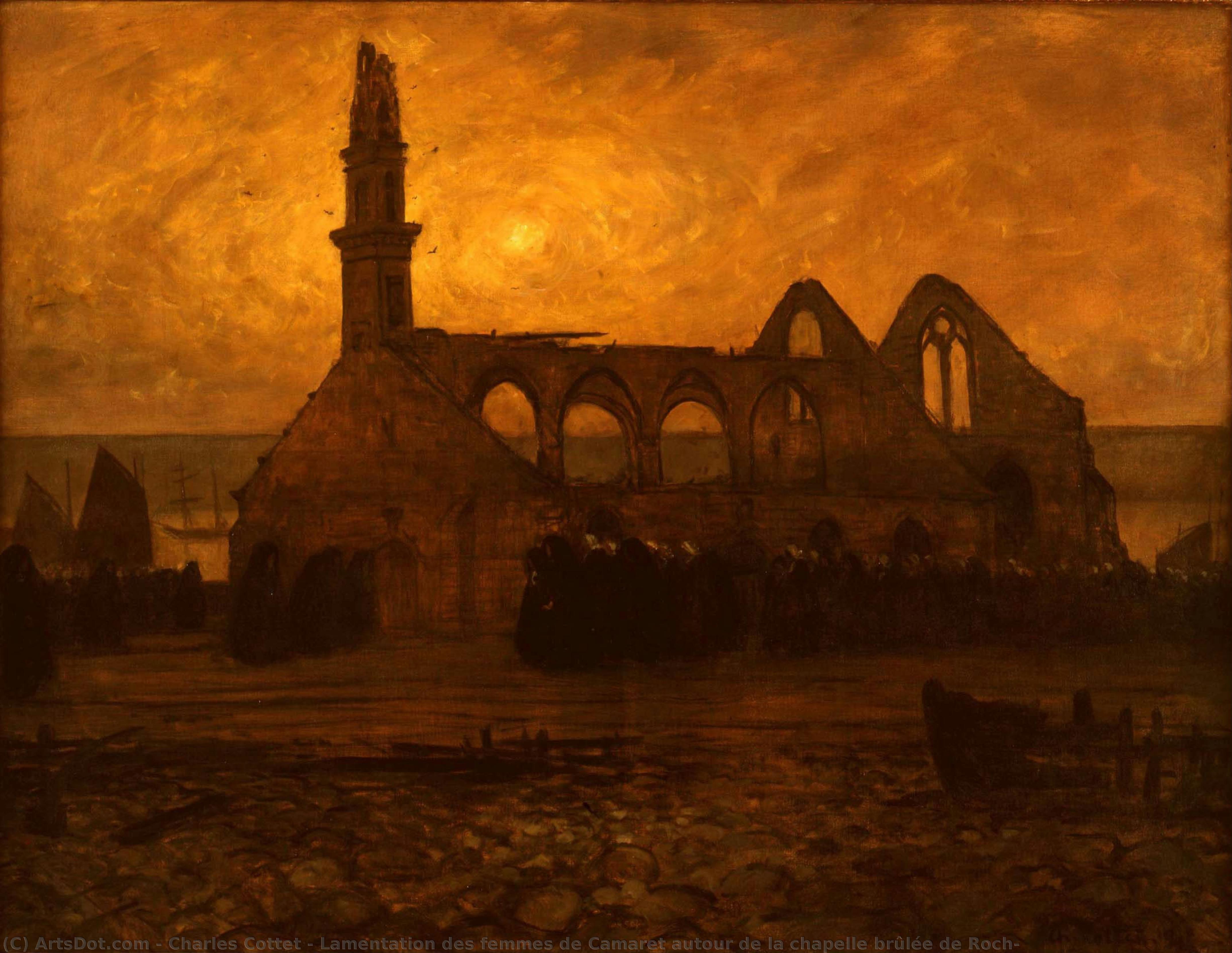 Lamentation Des Femmes De Camaret Autour De La Chapelle Brûlée De Roch — Charles Cottet