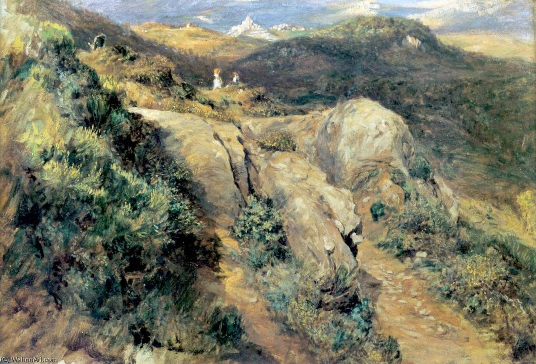 Landscape With Hill Town (olevano) — Thomas Hiram Hotchkiss